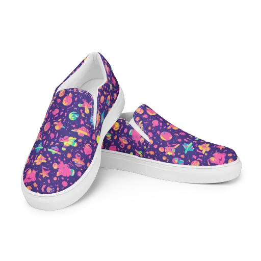 Cosmic Confetti on a Women's Slip-On Canvas Shoes