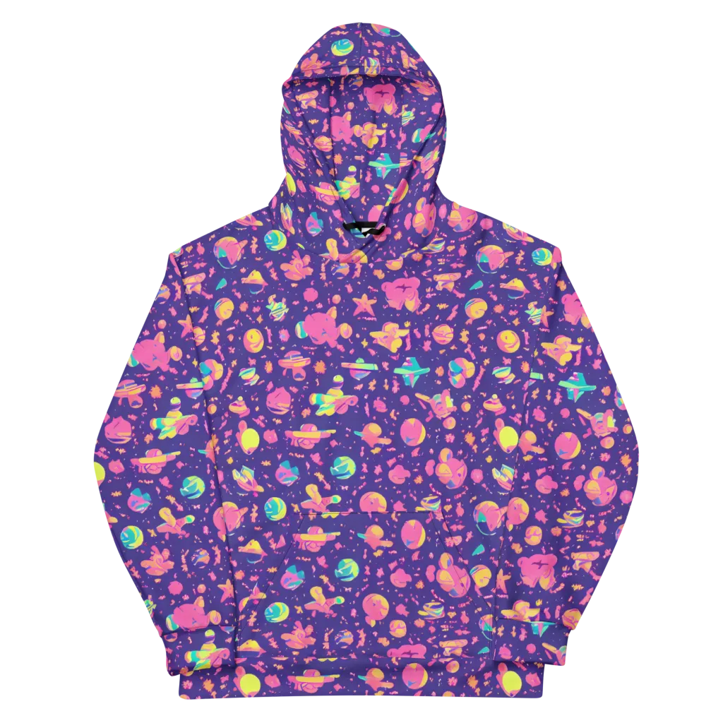 Cosmic Confetti on Cotton Hoodie — Front
