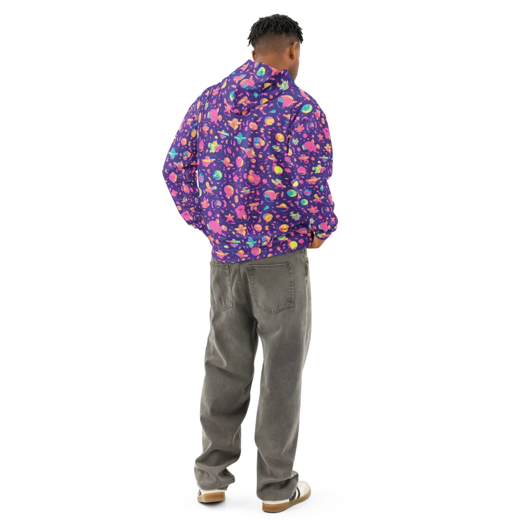 Cosmic Confetti on Cotton Hoodie — Back