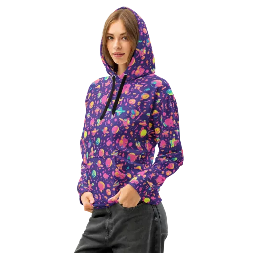 Cosmic Confetti on a Cotton Hoodie