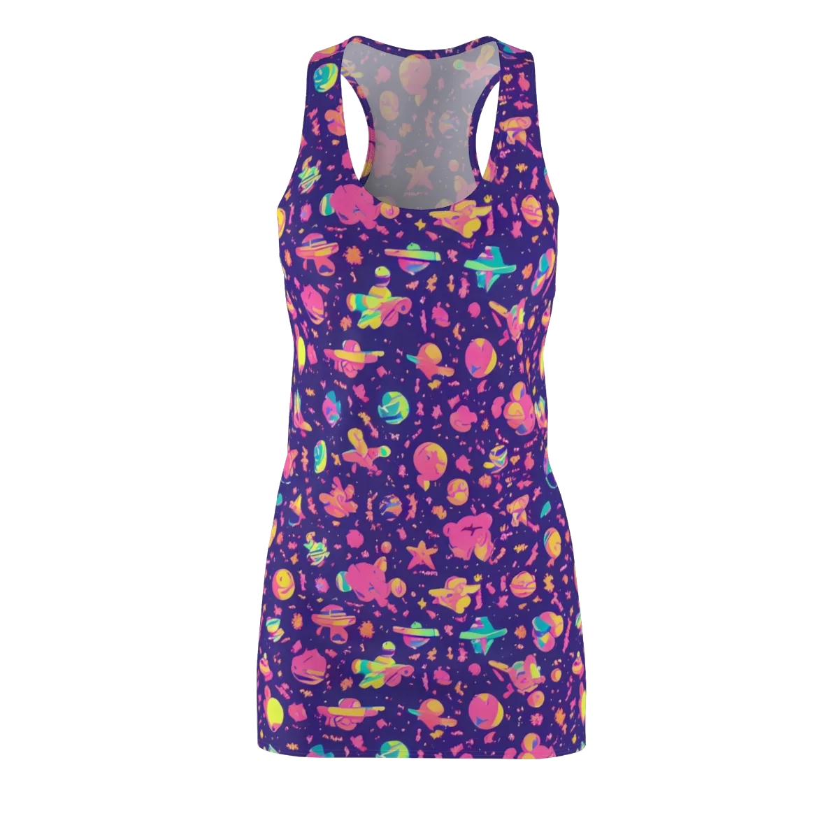 Cosmic Confetti on Racerback Dress — Front