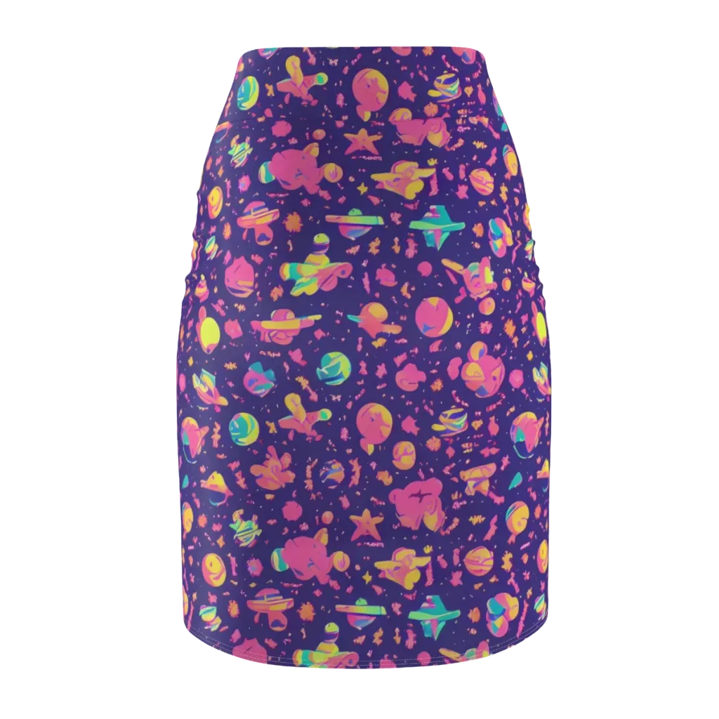Cosmic Confetti on Pencil Skirt — Back