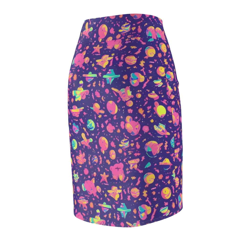 Cosmic Confetti on Pencil Skirt — Back Side