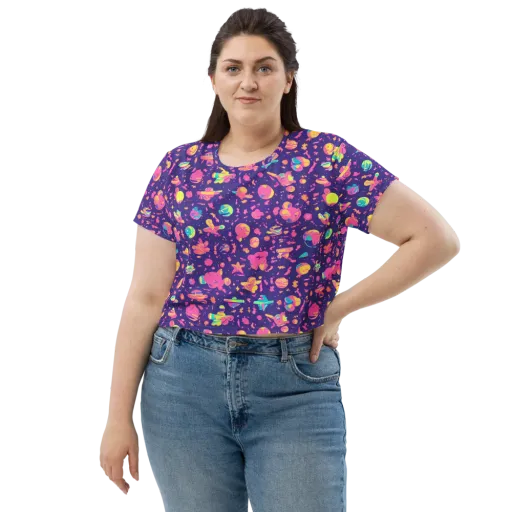 Cosmic Confetti on a Crop Tee
