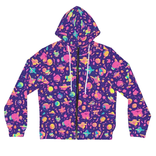 Cosmic Confetti on a Women's Full-Zip Hoodie