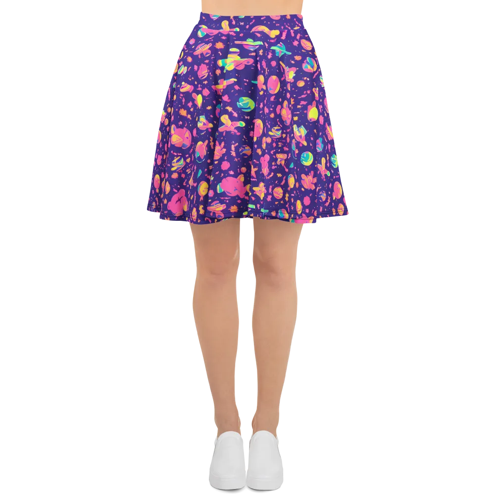 Cosmic Confetti on Skater Skirt — Front