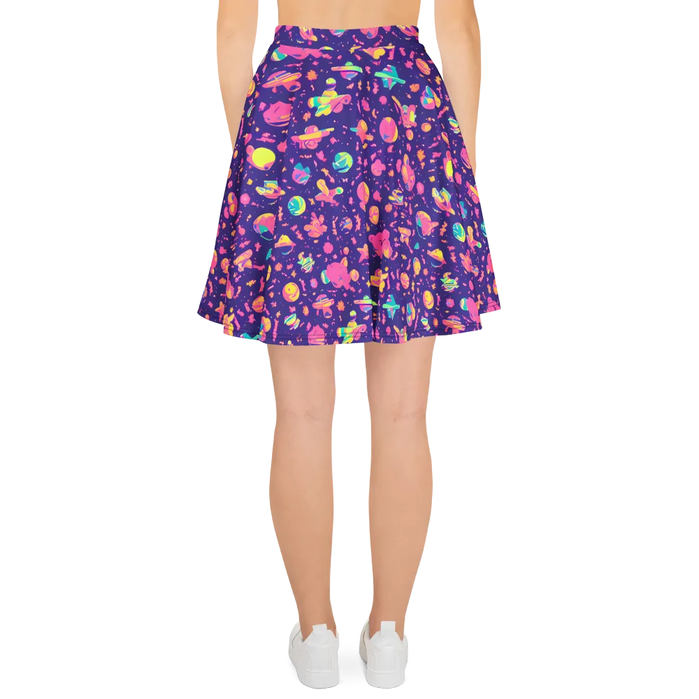 Cosmic Confetti on Skater Skirt — Back