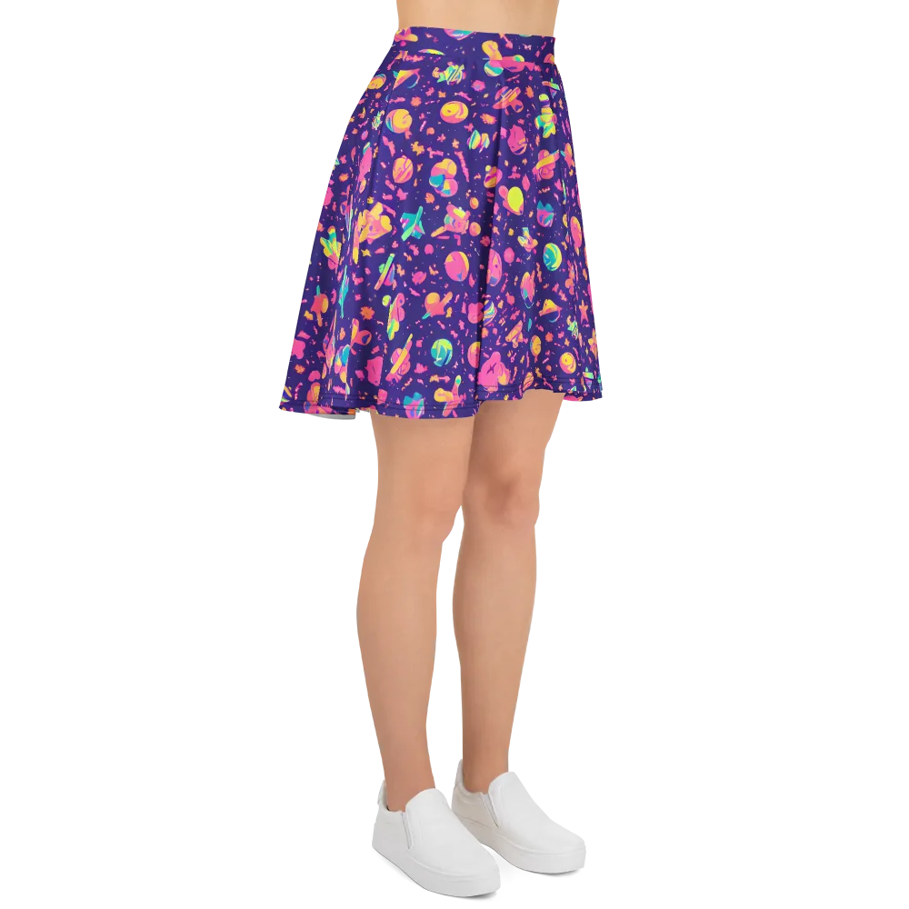 Cosmic Confetti on Skater Skirt — Right