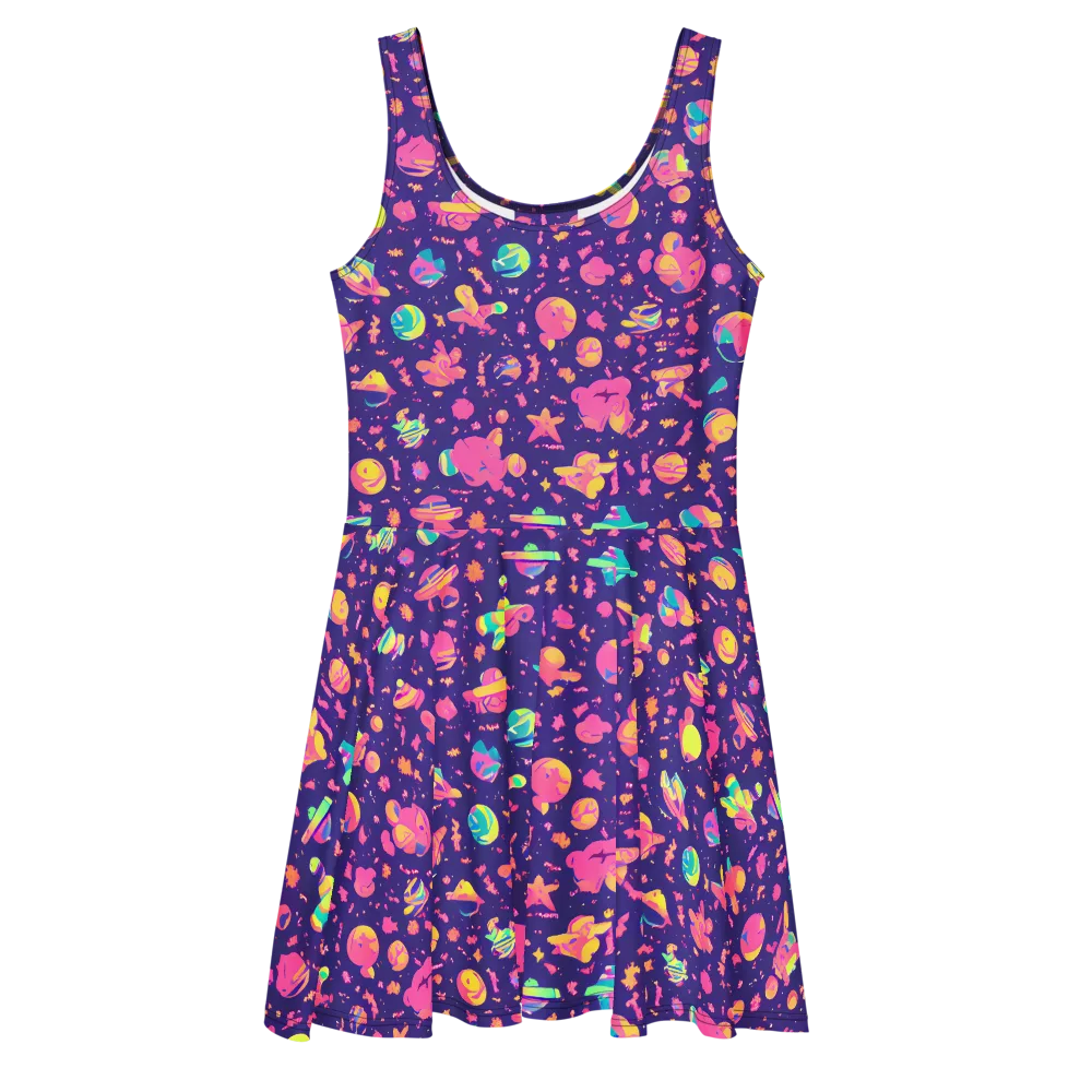 Cosmic Confetti on Skater Dress — Front