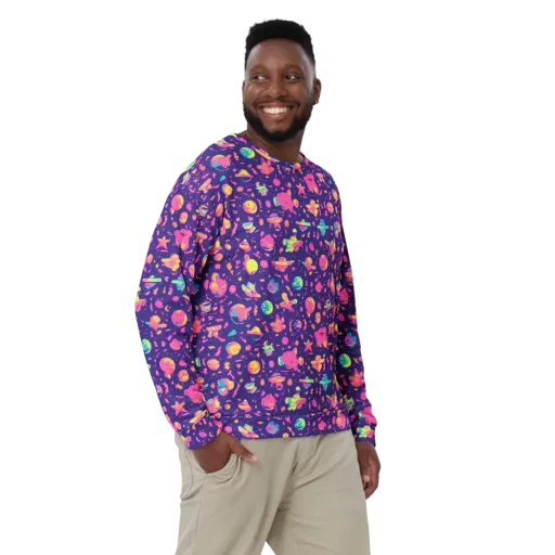 Cosmic Confetti on a Sweatshirt