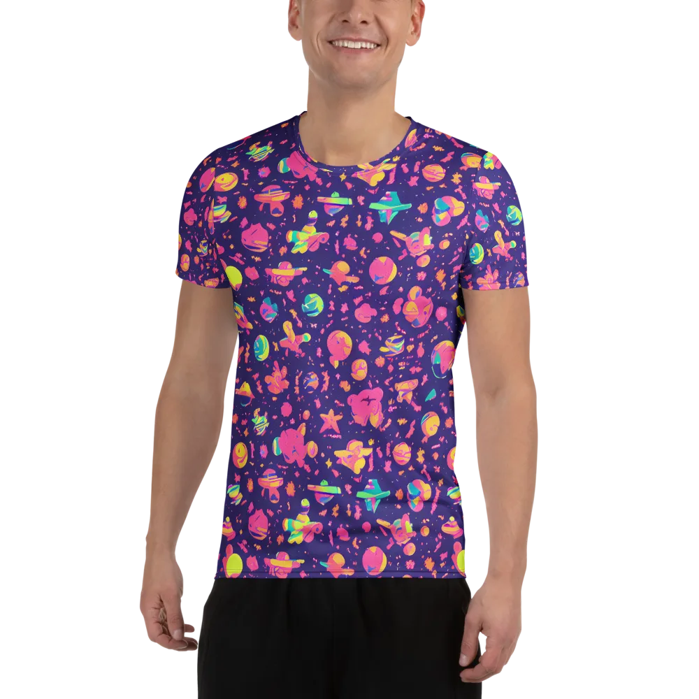 Cosmic Confetti on Men's Athletic T-Shirt — Front