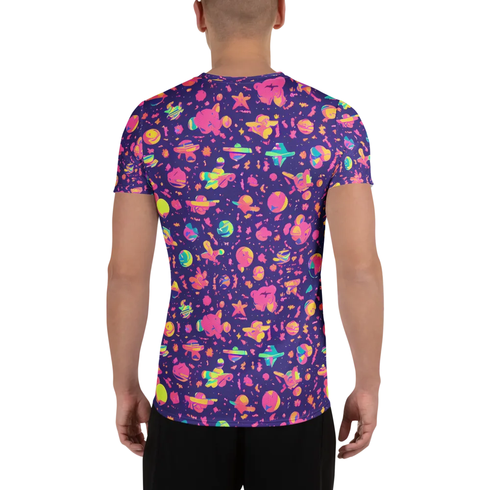 Cosmic Confetti on Men's Athletic T-Shirt — Back