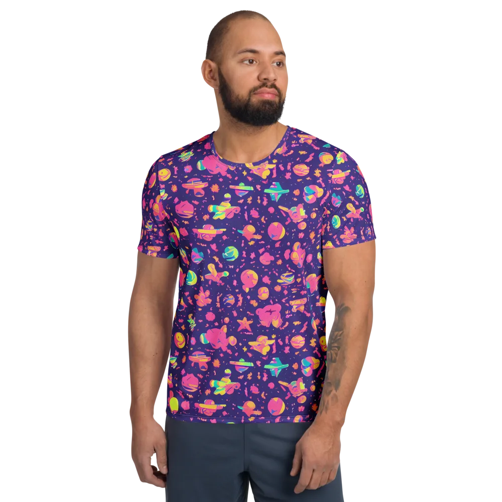 Cosmic Confetti on Men's Athletic T-Shirt — Front