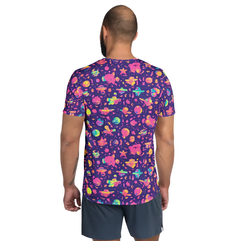 Cosmic Confetti on Men's Athletic T-Shirt — Back