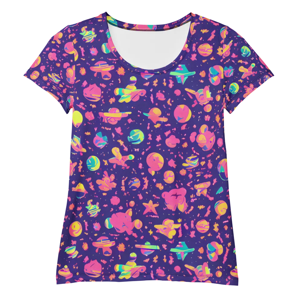 Cosmic Confetti on Women's Athletic T-Shirt — Front
