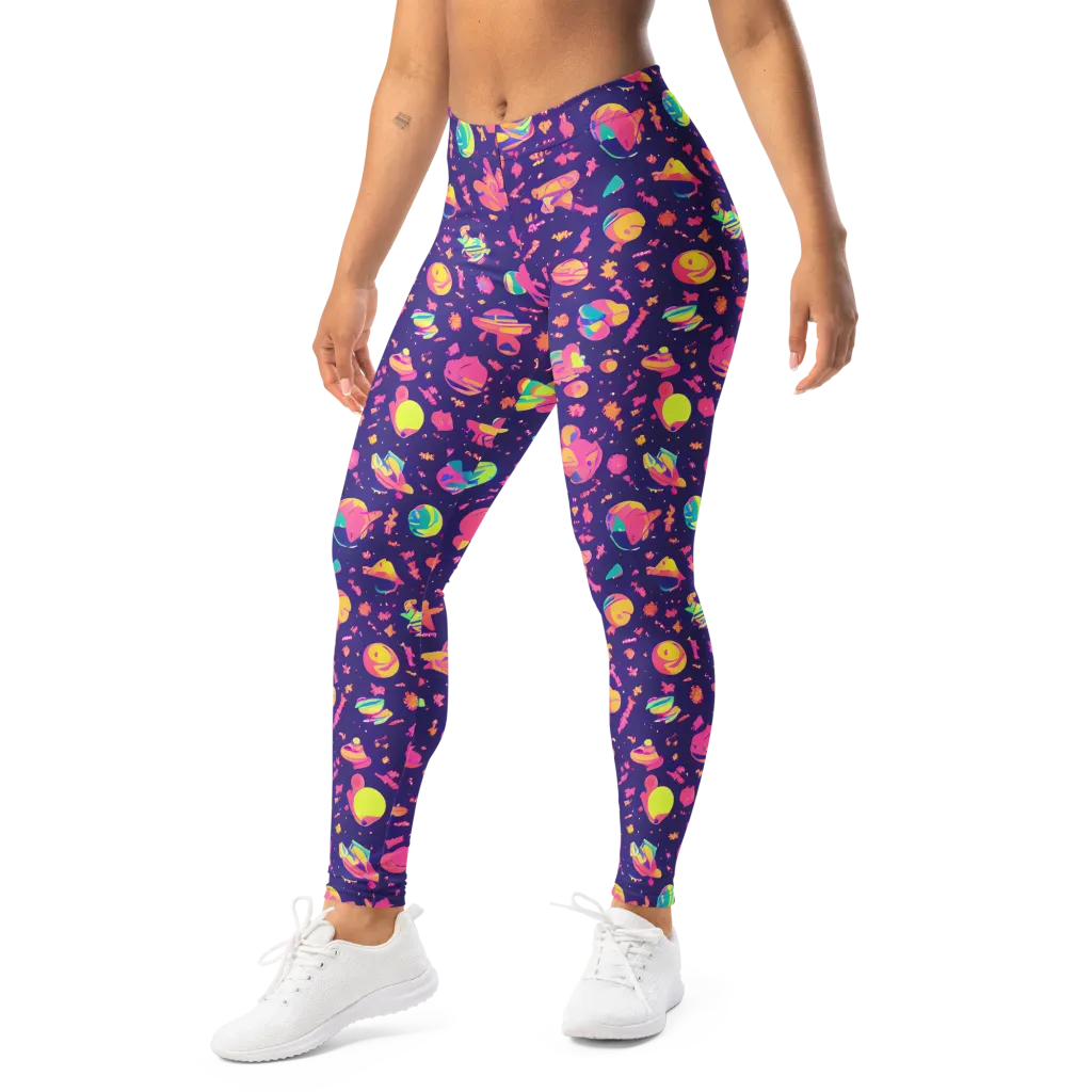 Cosmic Confetti on Leggings — Left Front