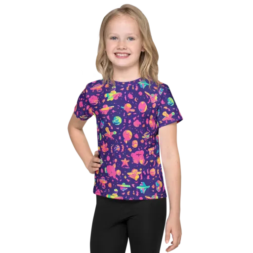 Cosmic Confetti on a Kids Crew Neck T-Shirt