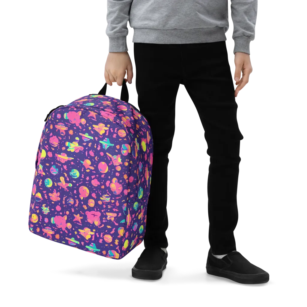 Cosmic Confetti on Minimalist Backpack — Zoomed-in