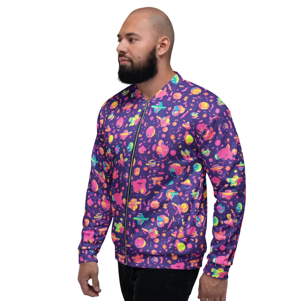 Cosmic Confetti on Bomber Jacket — Left
