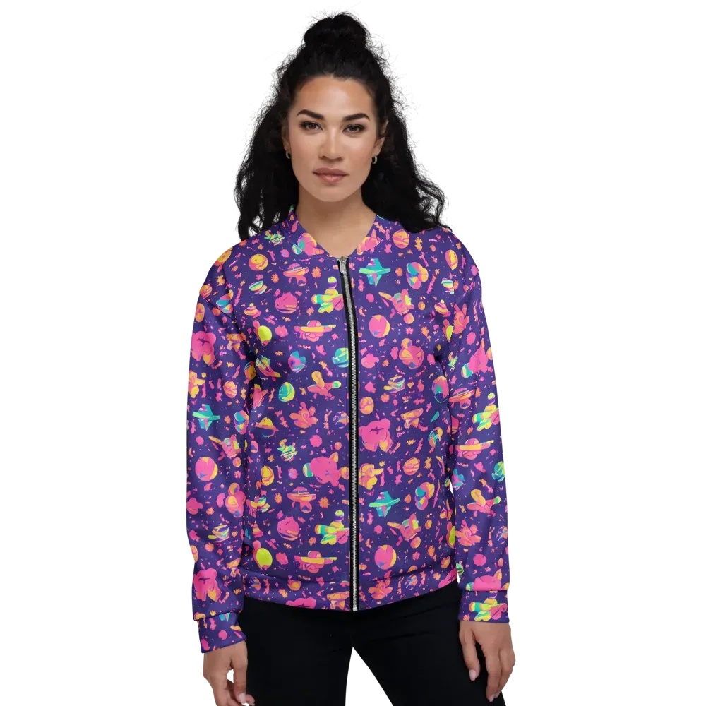Cosmic Confetti on Bomber Jacket — Front