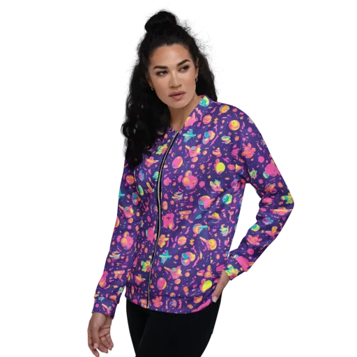 Cosmic Confetti on a Bomber Jacket