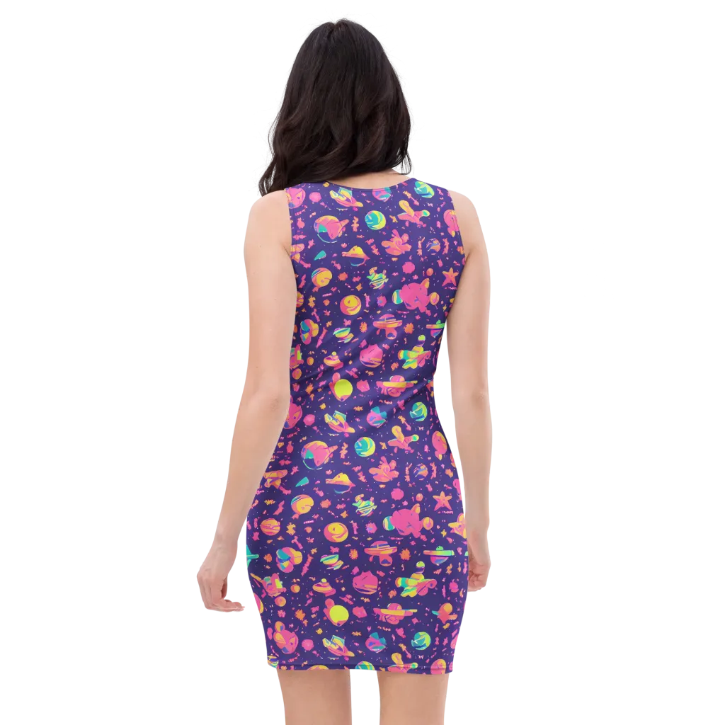 Cosmic Confetti on Bodycon Dress — Back