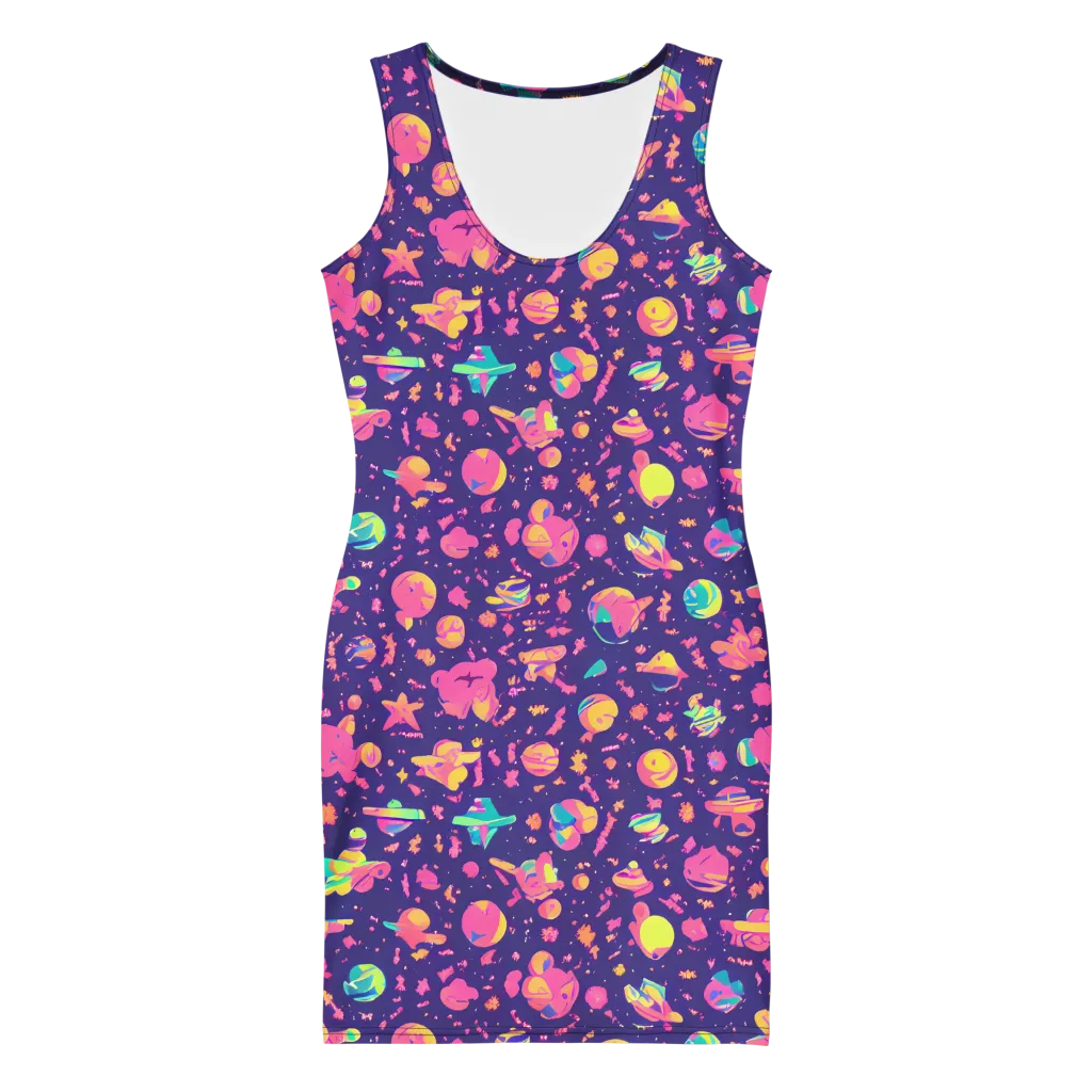 Cosmic Confetti on Bodycon Dress — Front