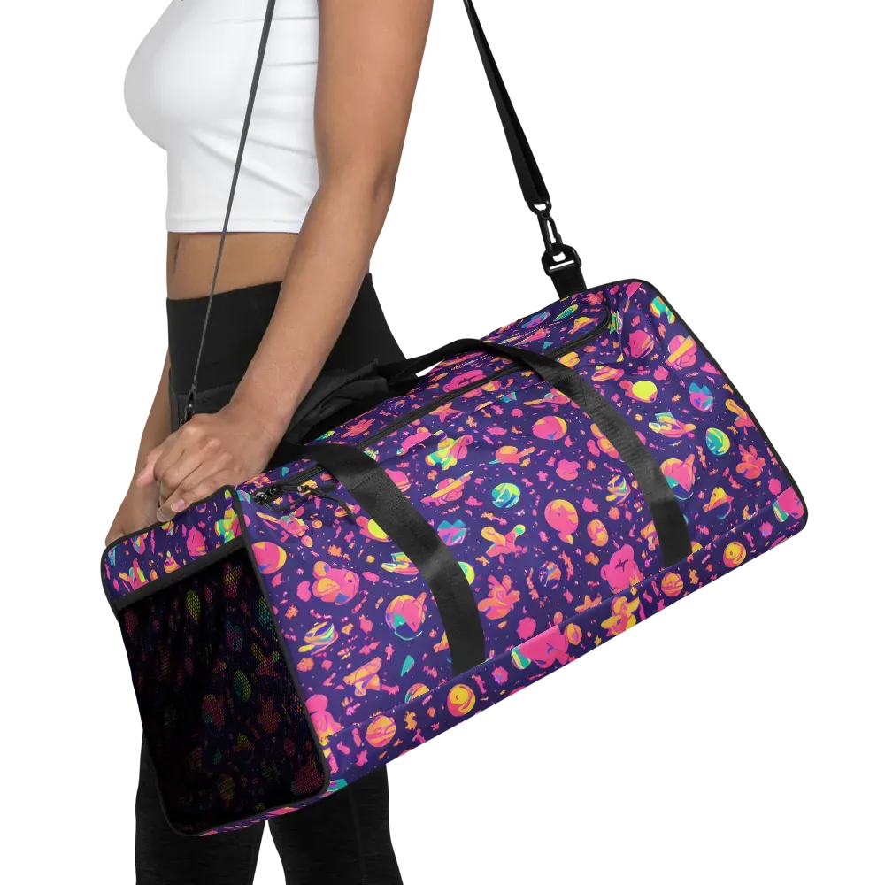 Cosmic Confetti on Duffle Bag — Front