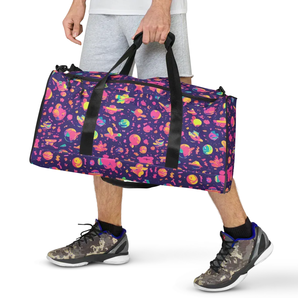 Cosmic Confetti on Duffle Bag — Front