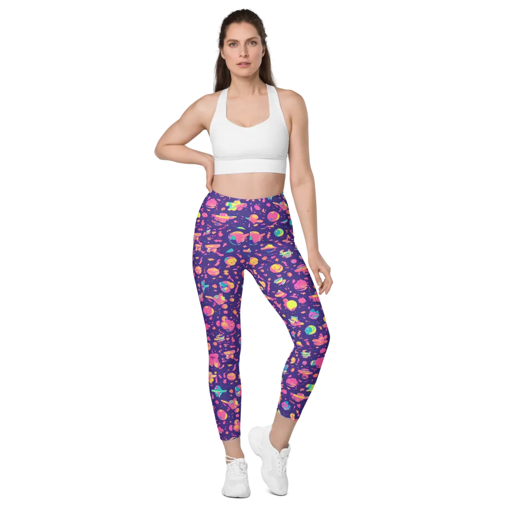 Cosmic Confetti on Leggings with Pockets — Front