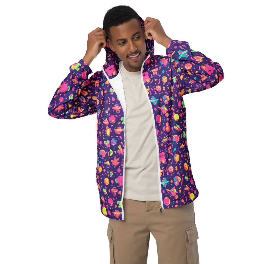 Cosmic Confetti on Men's Windbreaker — Front