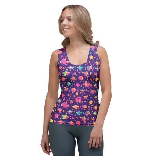 Cosmic Confetti on a Women's Tank Top