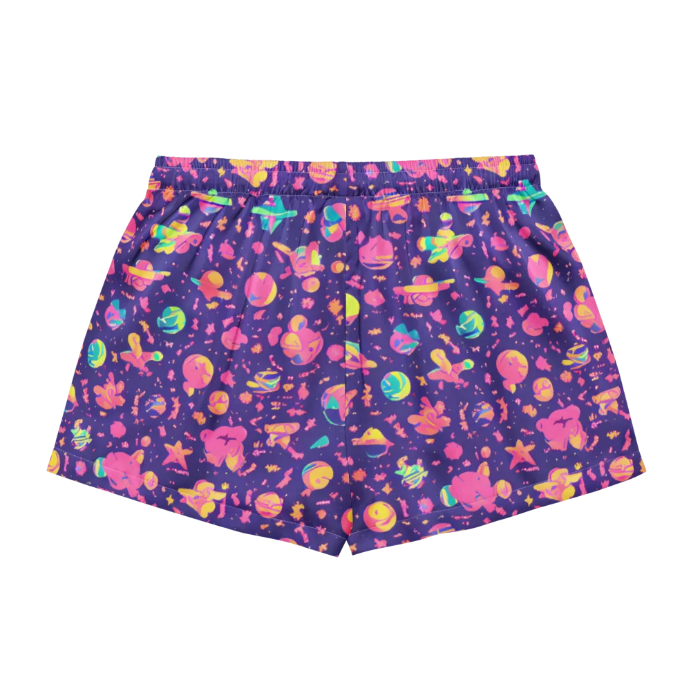 Cosmic Confetti on Women's Pajama Shorts — Back