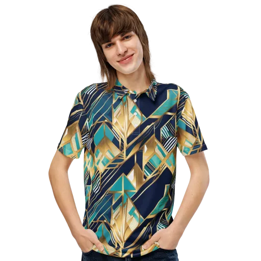 Aurum Geometry on a Men's Slim Fit Polo Shirt