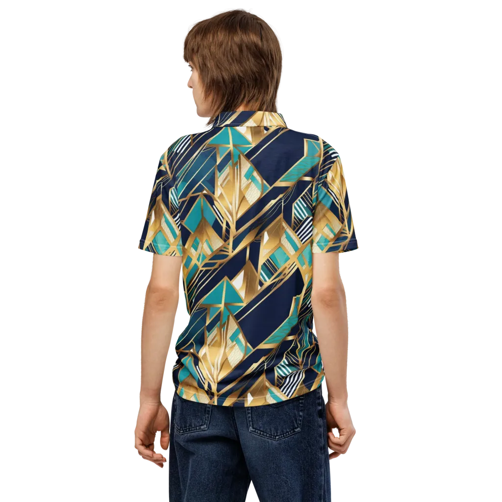 Aurum Geometry on Men's Slim Fit Polo Shirt — Back