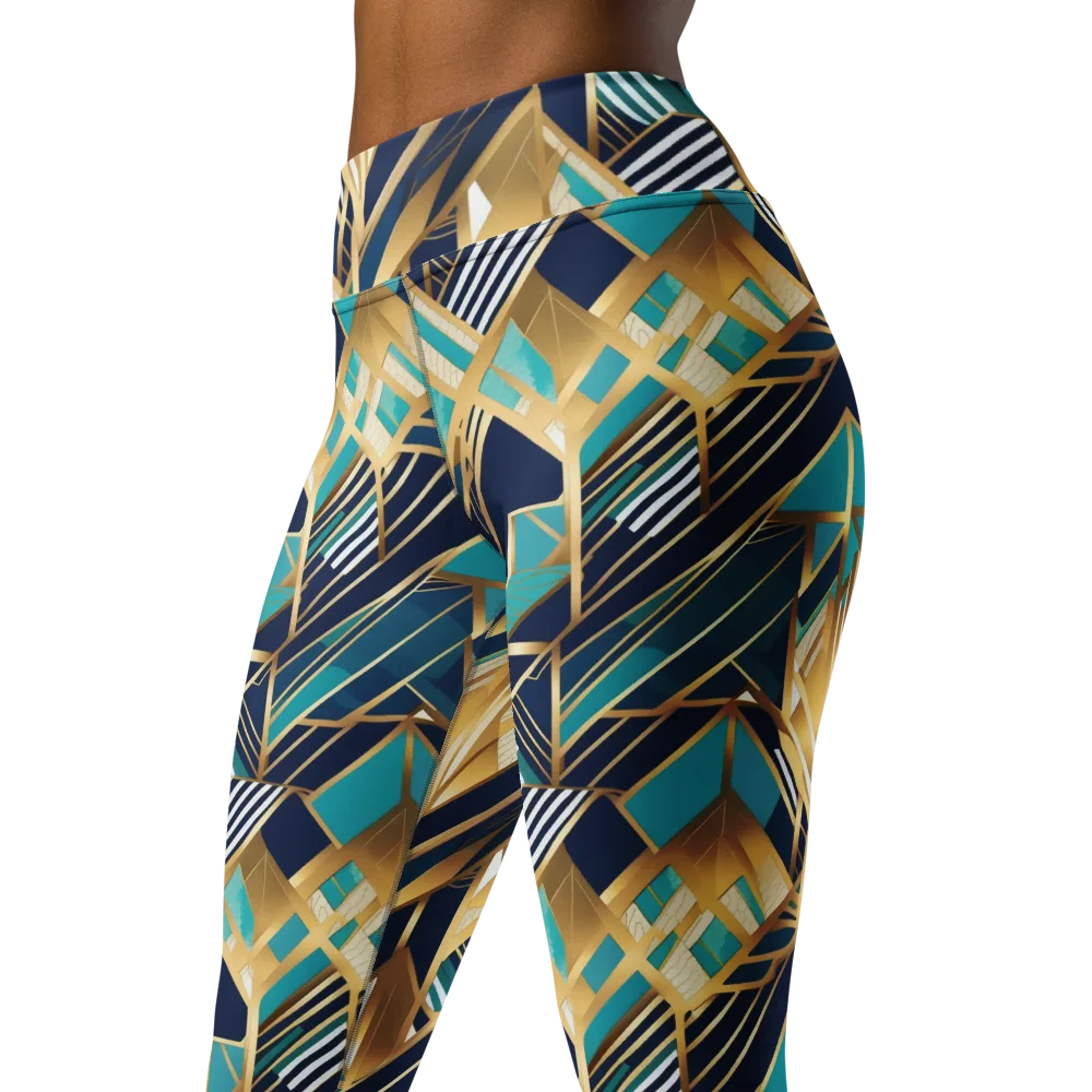 Aurum Geometry on Yoga Leggings — Left Front