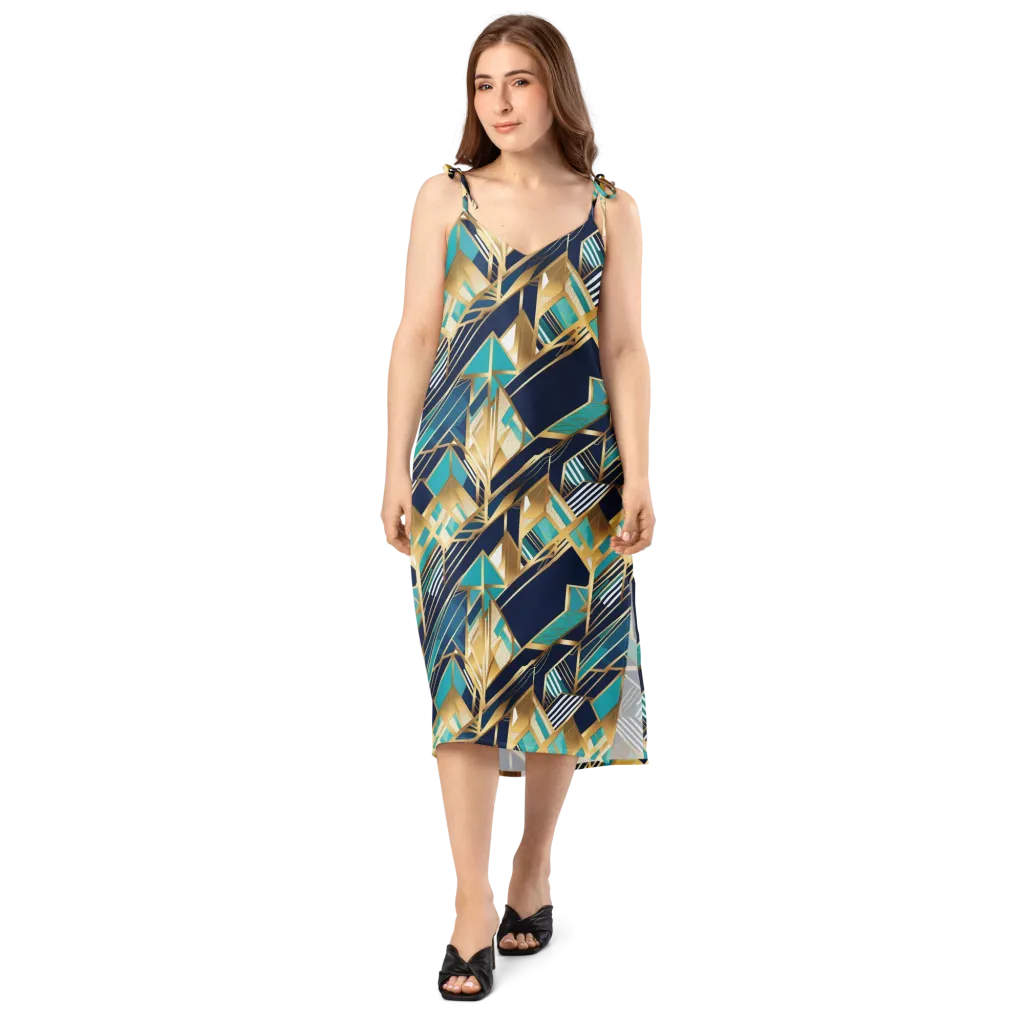 Aurum Geometry on Slip Dress — Front