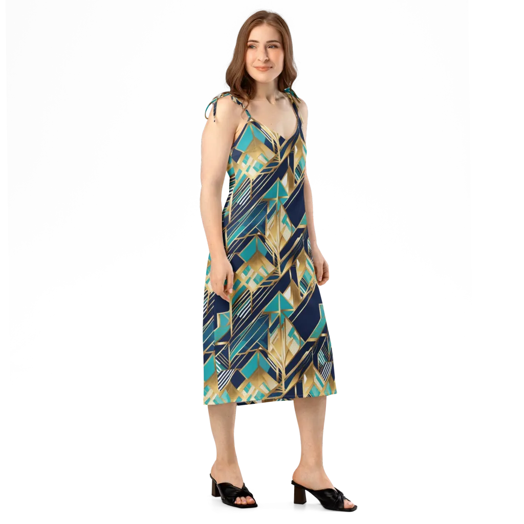 Aurum Geometry on Slip Dress — Right Front