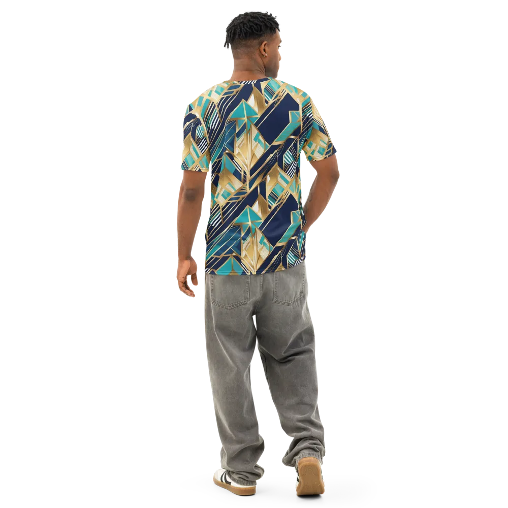Aurum Geometry on Men's Cotton Crew Neck T-Shirt — Back
