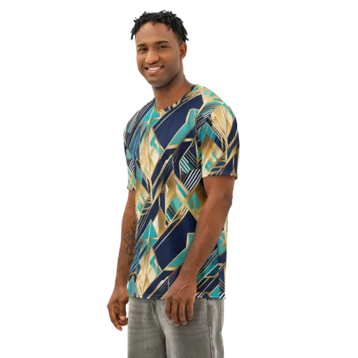Aurum Geometry on a Men's Cotton Crew Neck T-Shirt