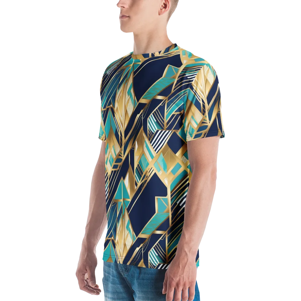 Aurum Geometry on Men's Crew Neck T-Shirt — Left