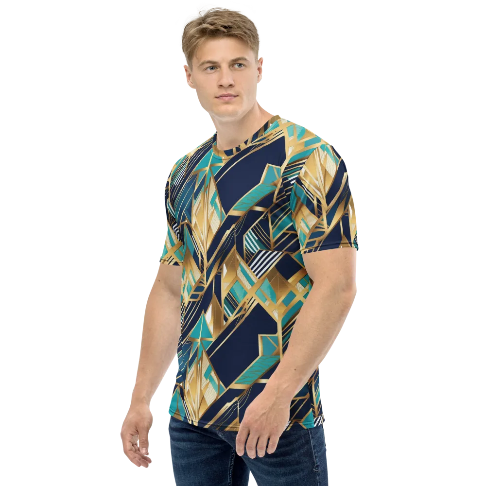 Aurum Geometry on Men's Crew Neck T-Shirt — Left