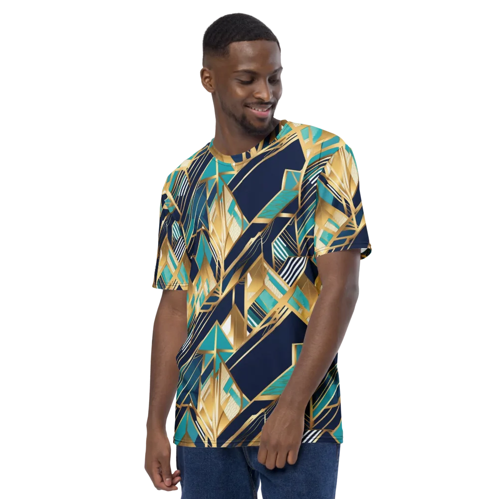 Aurum Geometry on Men's Crew Neck T-Shirt — Left