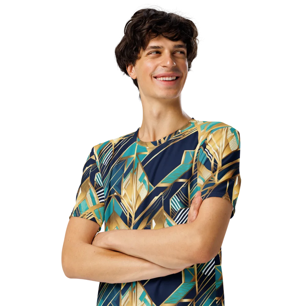 Aurum Geometry on Men's Crew Neck T-Shirt — Left Front
