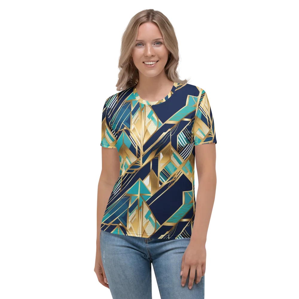 Aurum Geometry on Women's Crew Neck T-Shirt — Front