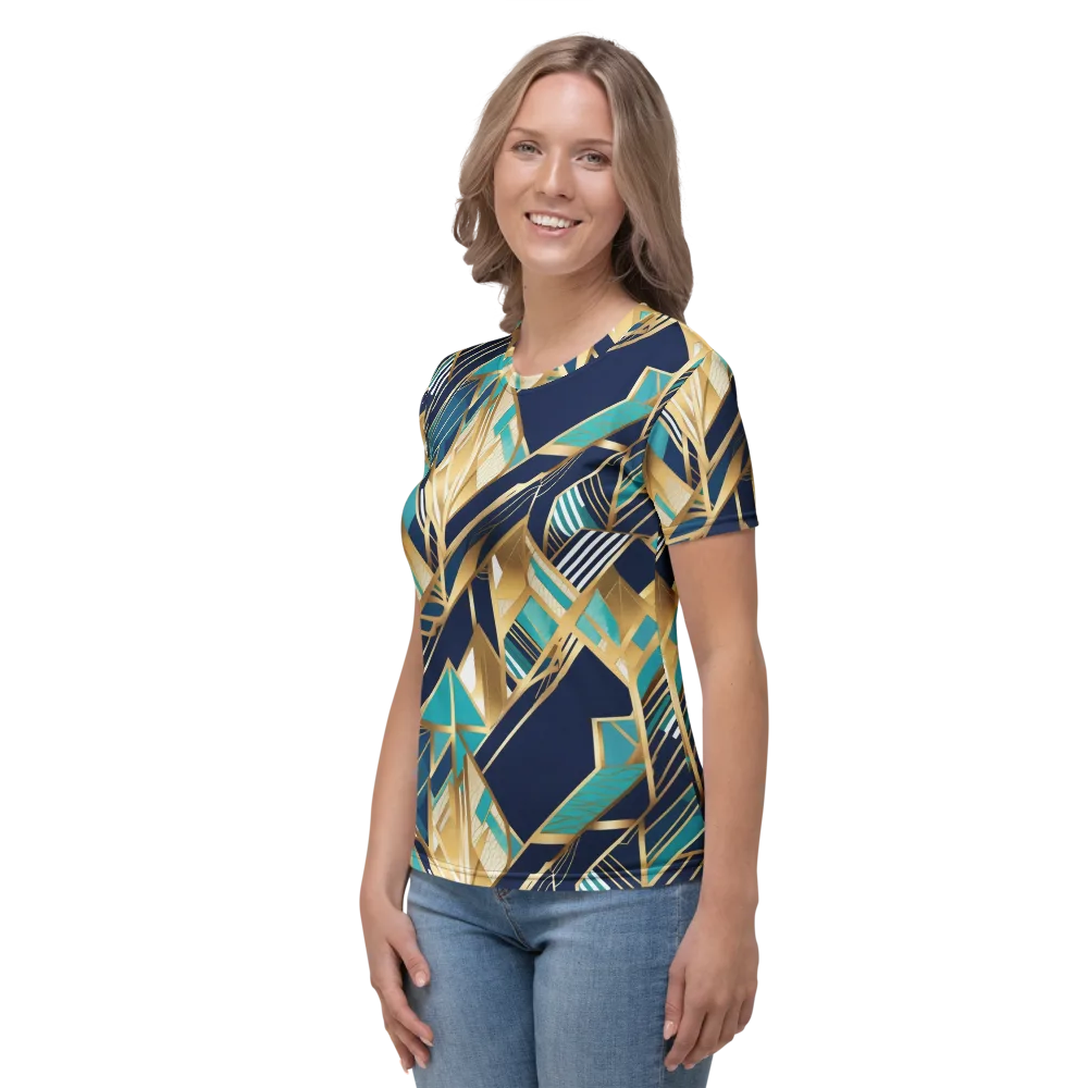 Aurum Geometry on Women's Crew Neck T-Shirt — Left