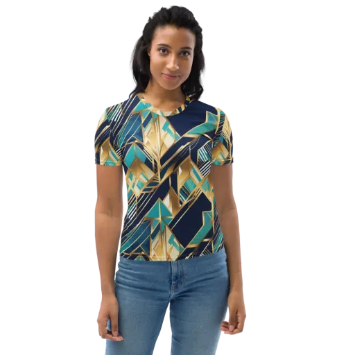 Aurum Geometry on a Women's Crew Neck T-Shirt