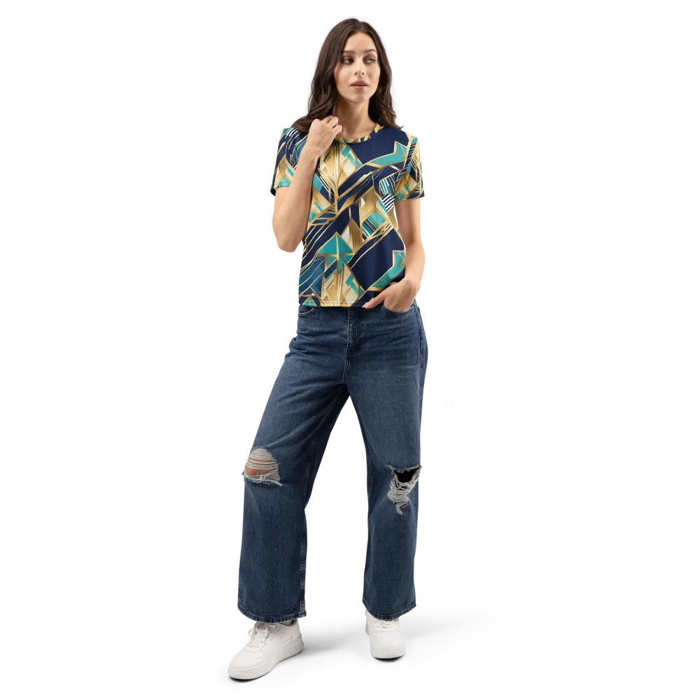 Aurum Geometry on Women's Crew Neck T-Shirt — Front