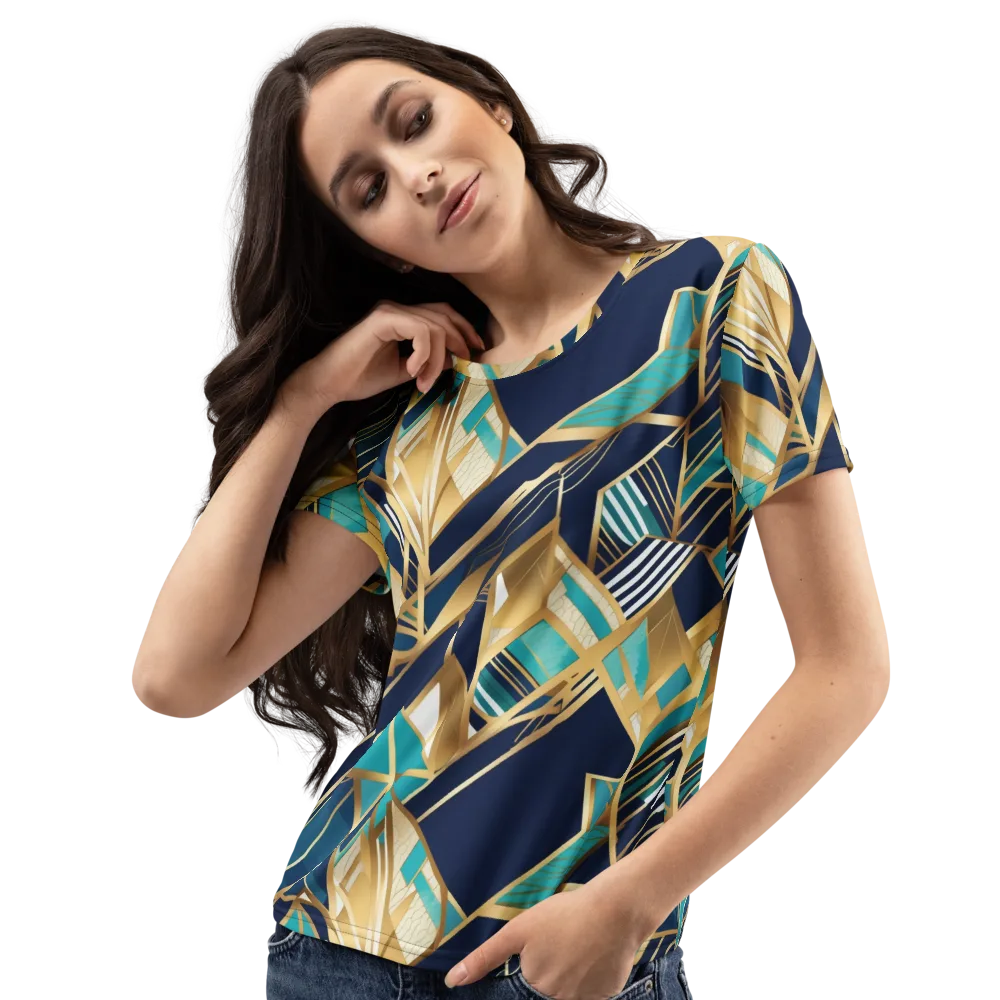 Aurum Geometry on Women's Crew Neck T-Shirt — Left Front