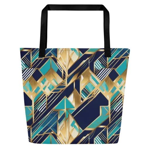 Aurum Geometry on a Large Tote Bag W/ Pocket
